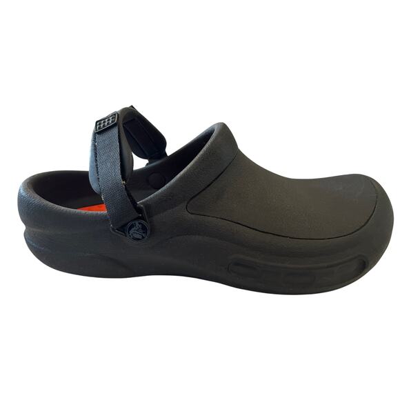 Crocs Bistro‎ Pro LiteRide Black Clogs Orange Insole Slip Resistant M10 W12